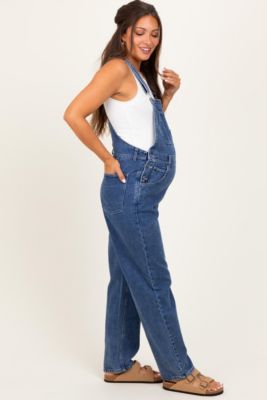 Blue Wash Rolled Cuff Denim Overalls