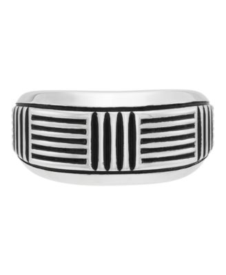 Men's Ring in Sterling Silver with Black Rhodium