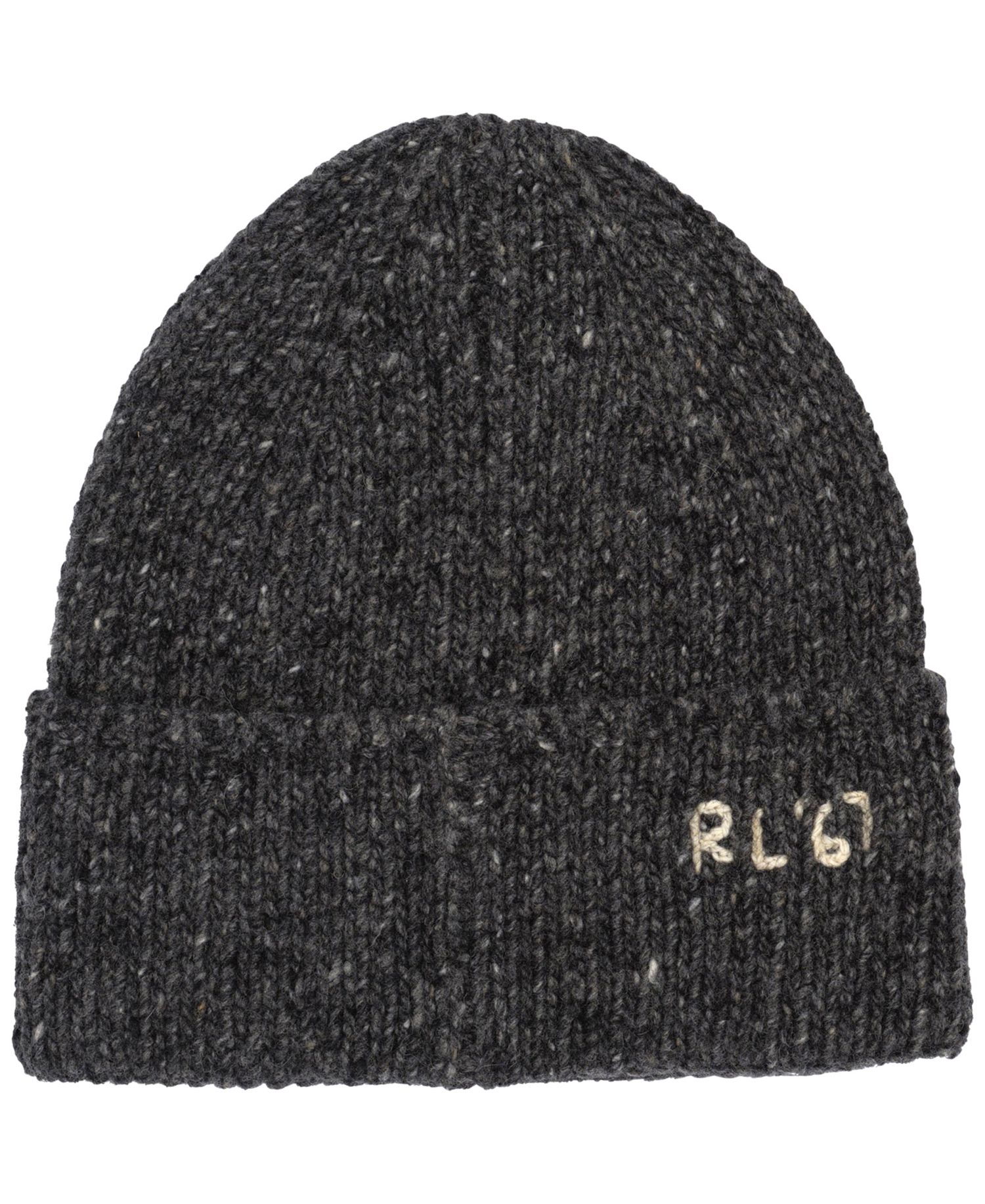 Men's Knit Tweed Polo Beanie Hat