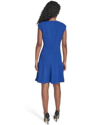 Women's V-Neck Fit and Flare Dress