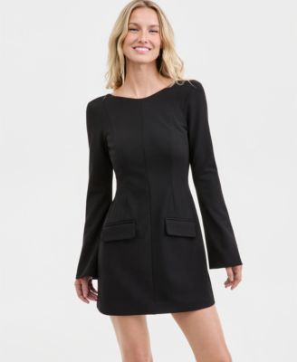 Women's Gizelle Long-Sleeve Scuba Crepe Mini Dress 
