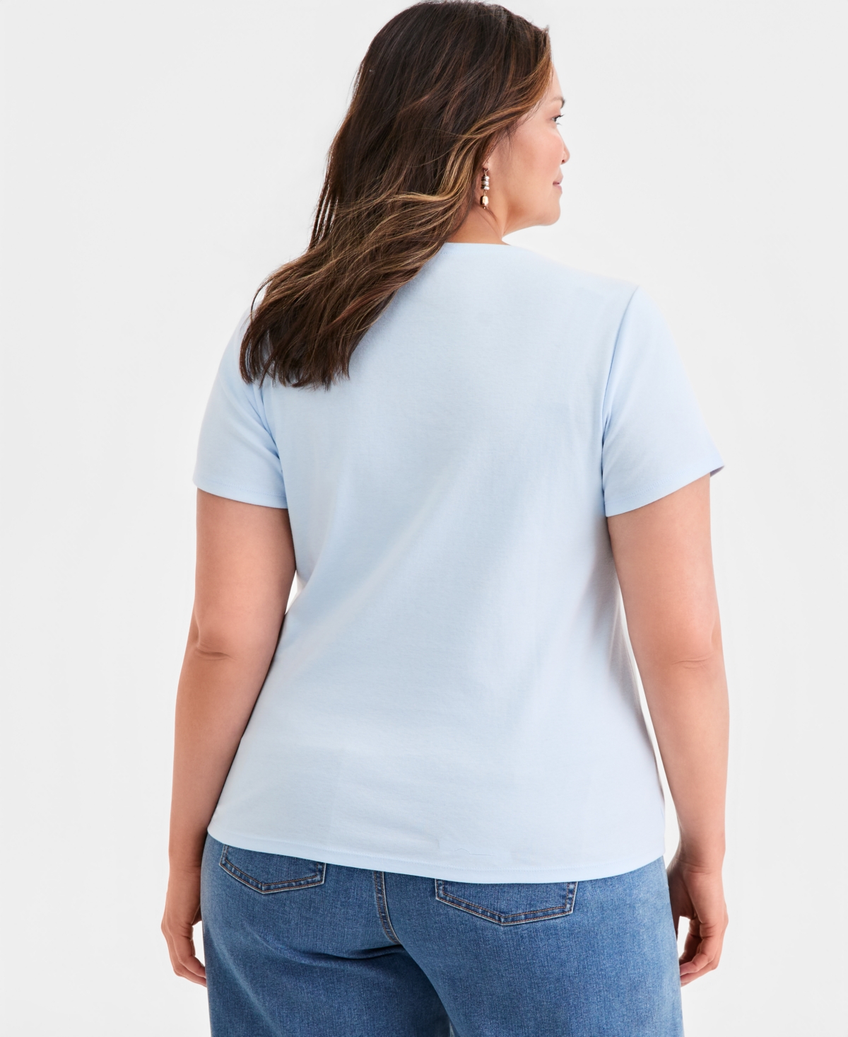 Style & Co Plus Short-Sleeve Henley Top, Exclusively at Macy's