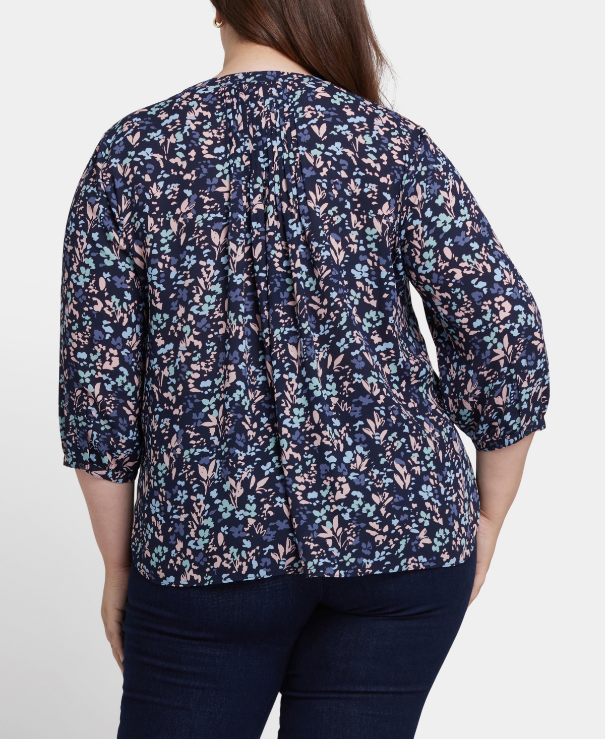 Nydj Plus Pintuck V-Neck Top