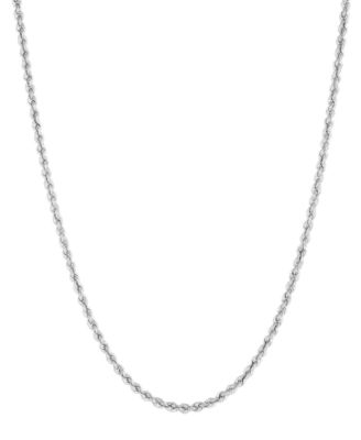 Macy's - Hollow Glitter Rope Chain Necklace in 14K White Gold