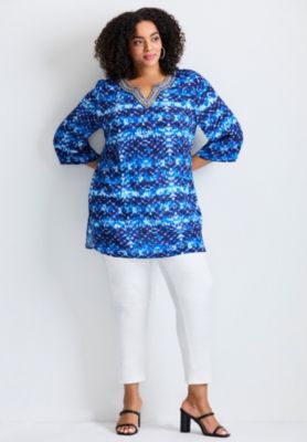 Women's Plus Size Beaded Embellishment Tunic