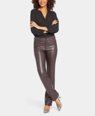 Women's Faux Leather Marilyn Straight Pants
