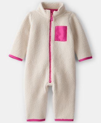 Carter's - Baby Girls Color Block Fleece Long-Sleeve Jumpsuit