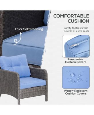 5-Piece Outdoor Rat Patio Set with Table,