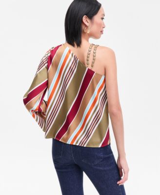 Women's Asymmetric Beaded-Strap Top