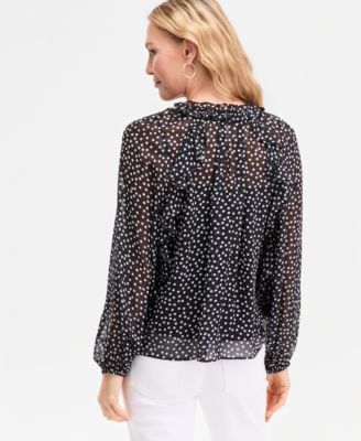 Women's Ruffle-Trim V-Neck Blouse, Macy's Exclusive
