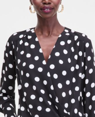 Women's Printed Surplice High-Low Blouse, Macy's Exclusive 