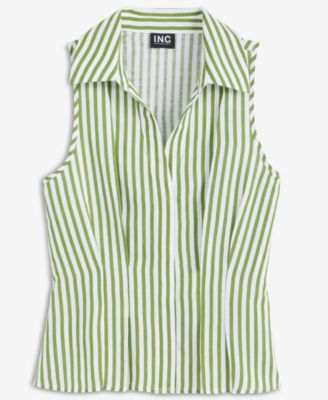 Women's Collared Sleeveless Button-Front Top, Macy's Exclusive 