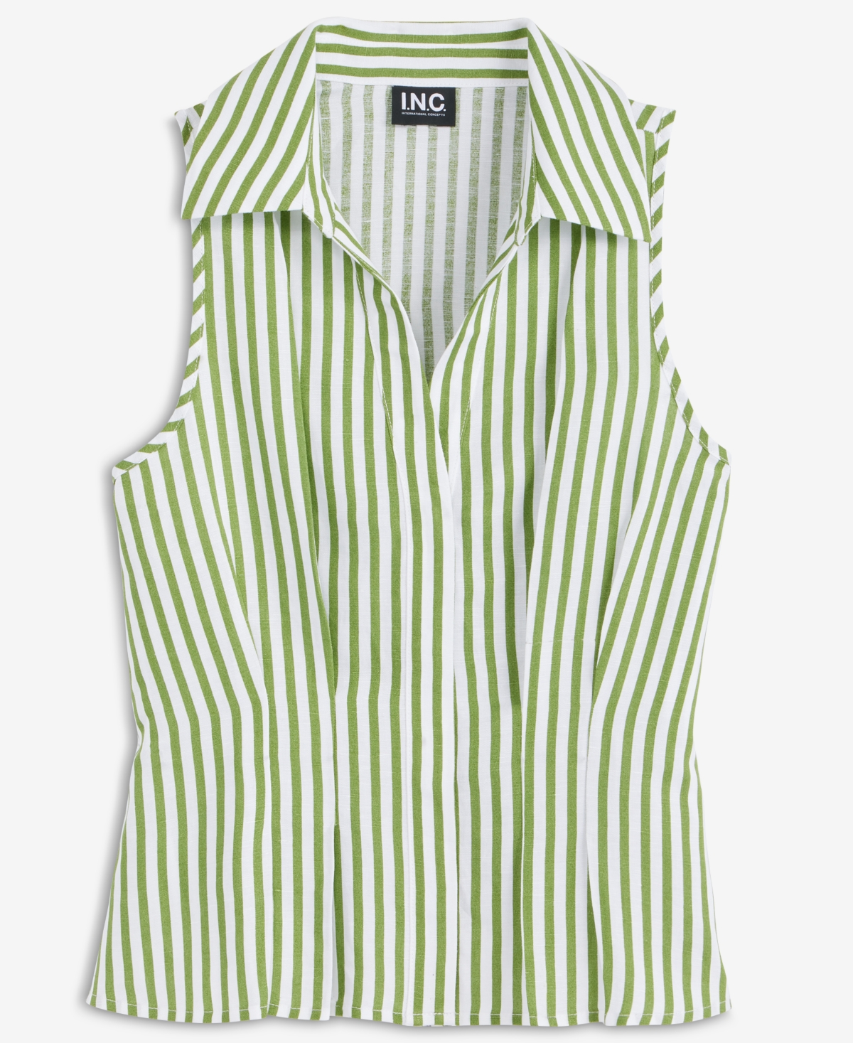 Inc International Concepts Women's Collared Sleeveless Button-front Top, Macy's Exclusive In Multi