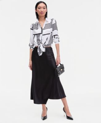 Women's Printed Gathered-Shoulder Button-Front Blouse, Macy's Exclusive