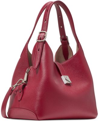 Deco Medium Pebbled Leather Crossbody Tote Bag