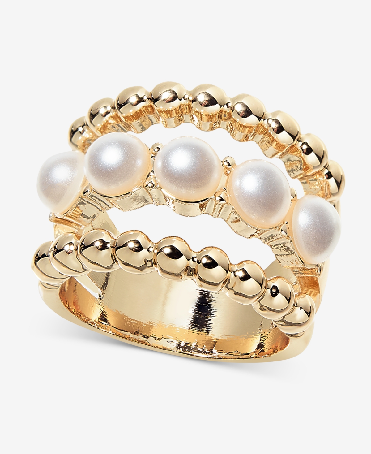 On 34th Imitation Pearl Layered Band Ring, Macy's Exclusive