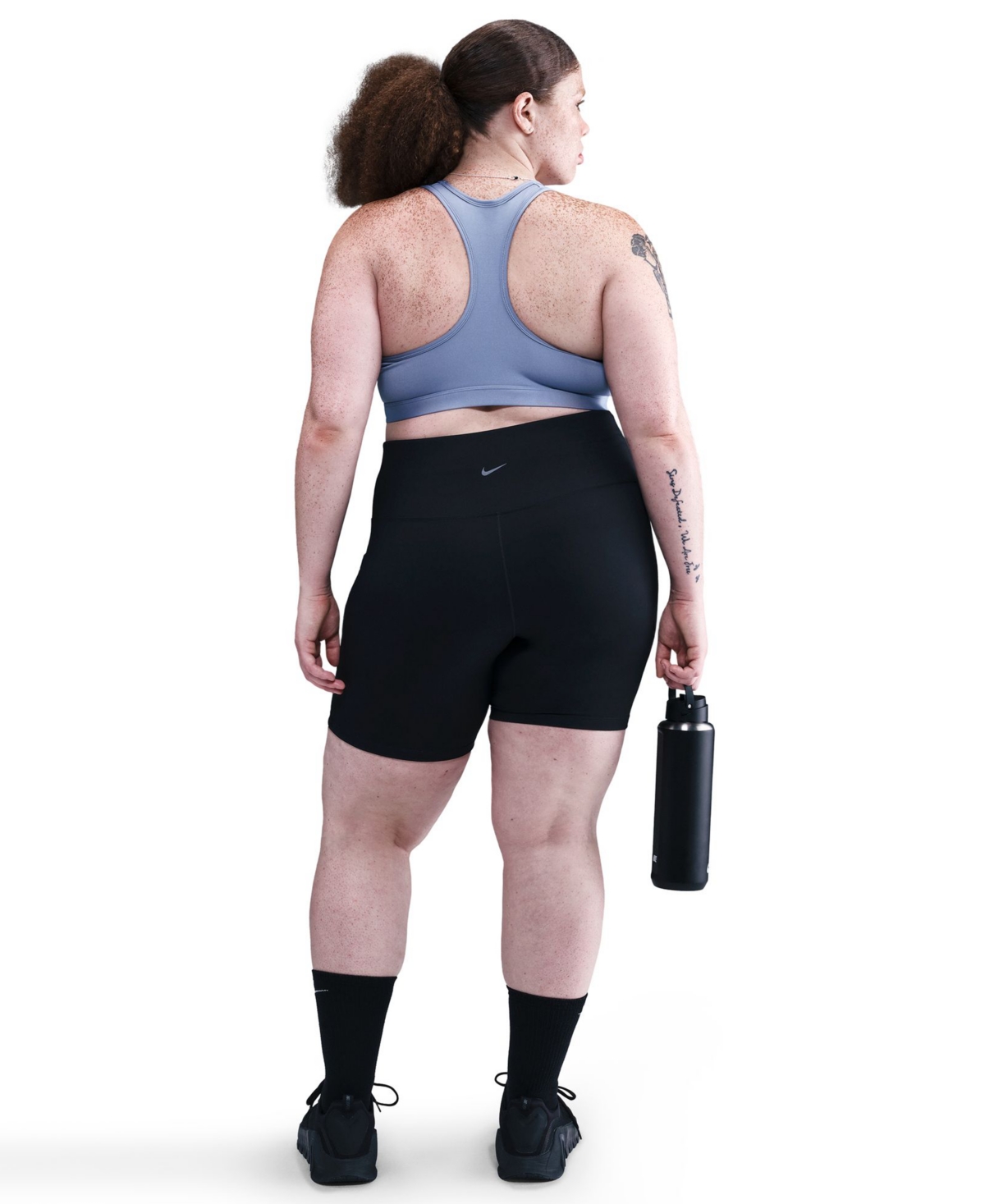 Nike Plus Size Active Medium-support Padded Logo Sports Bra In Blue