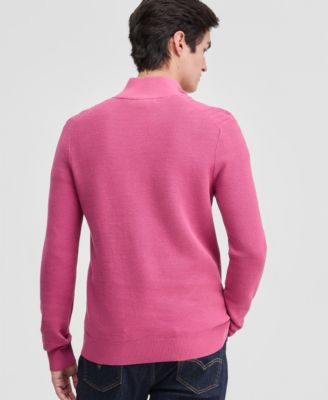 Men's Mouline Texture Quarter-Zip Sweater