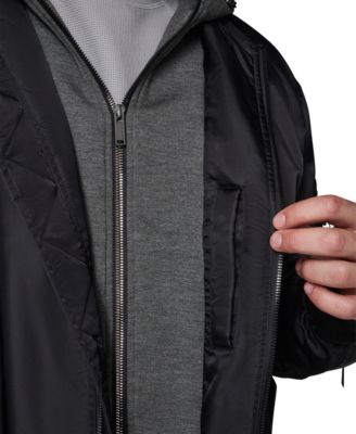 Men's Embroidered Signature Hooded Bomber Jacket