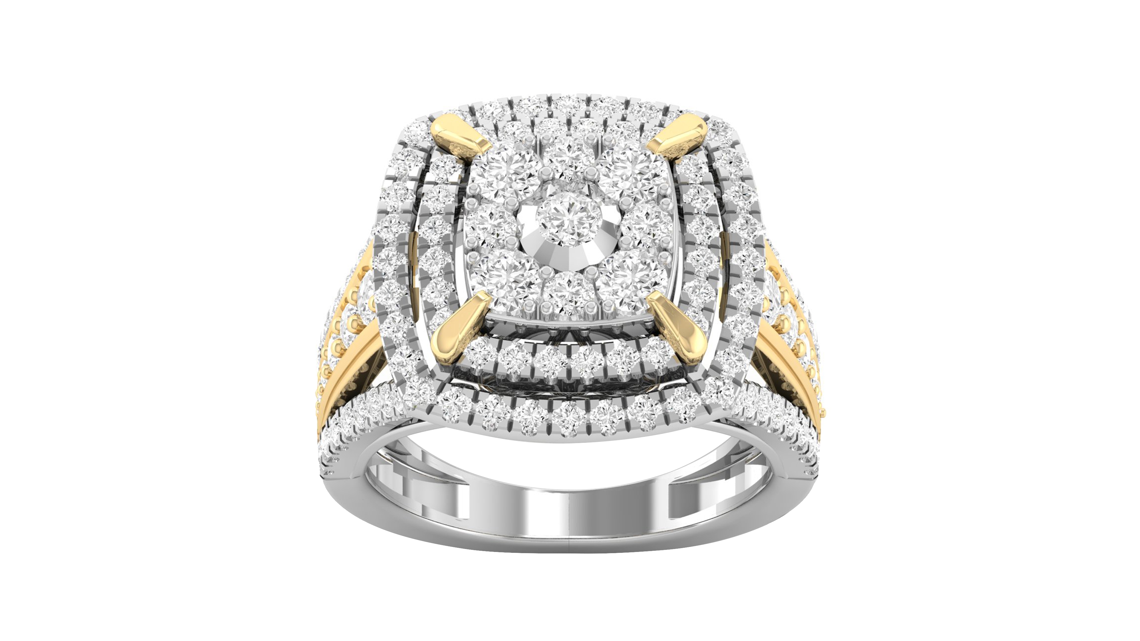Macy's Diamond Ring (1-3/4 ct. t.w.) in 14K Two-Tone Gold