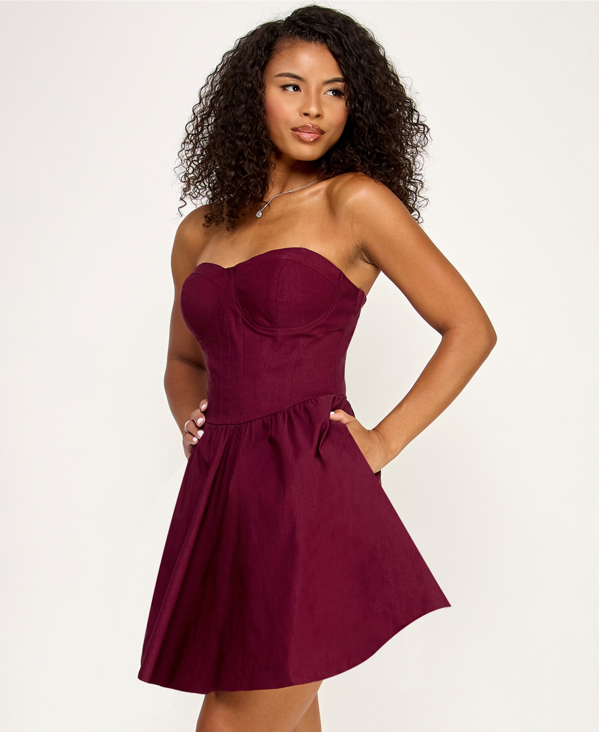 Katia Rae Juniors' Sweetheart Fit & Flare Mini Dress, Created for Macy's