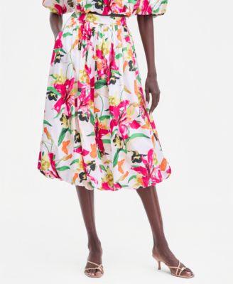 Women's Bubble-Hem Midi Skirt, Macy's Exclusive