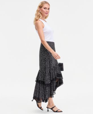 Women's Chiffon Dot-Print High-Low Maxi Skirt, Macy's Exclusive