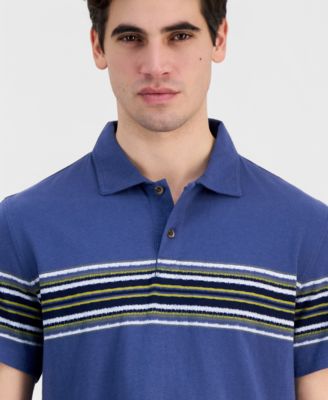 Men's Cotton Striped Short-Sleeve Polo Shirt, Macy's Exclusive