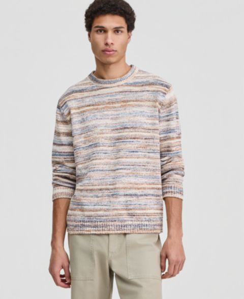 Мужской свитер Sun + Stone Long-Sleeve Space-Dyed Crewneck, цвет: Нейтральный