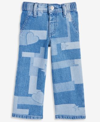 Epic Threads - Girls Toddler 2T-4T Olivia Patch Wide-Leg Cropped Jeans