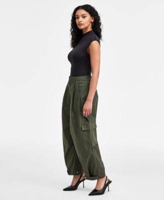 Women's Olive Barrel-Leg Pants, Macy's Exclusive