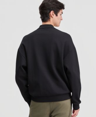 Men's Dimolox Long-Sleeve Snap Placket Logo Polo Sweatshirt