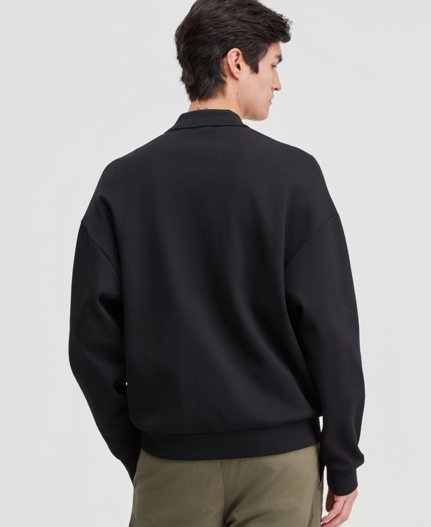 Мужской свитшот Hugo Boss Dimolox Long-Sleeve Snap Placket Logo Polo Sweatshirt, цвет: Чёрный — фото 3