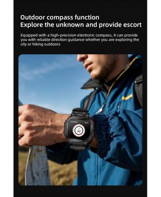 Waterproof Outdoor Adventure Smartwatch with 15 Day Battery - Black Color
