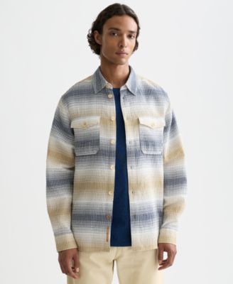 SCOTCH & SODA - Men's Structure Stripe Waffle Long-Sleeve Shirt