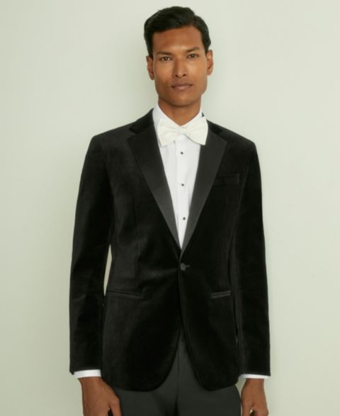Мужской пиджак REISS Ace Tailored-Fit Single-Breasted Velvet Blazer, цвет: Чёрный