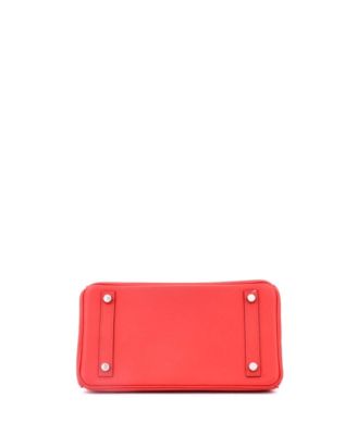 Birkin 25 Handbag Red Swift with Palladium Hardware