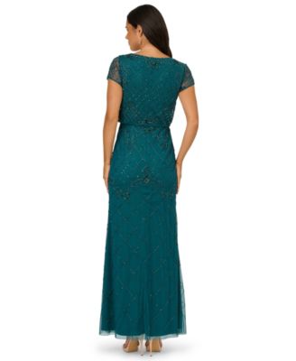 Women's Blouson Beaded Long Dress