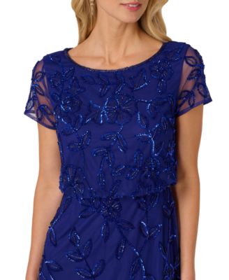 Women's Floral Blouson Embellished Gown