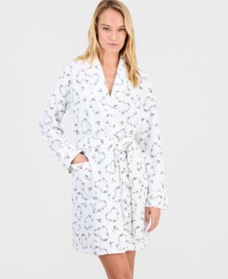 Women's Solid Quilted Belted Robe