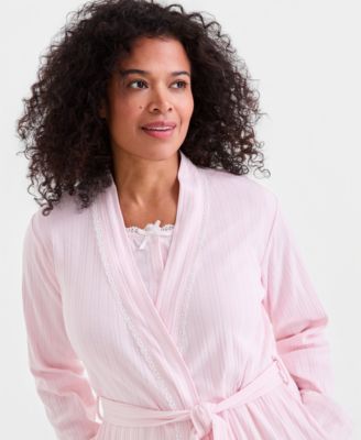 Women's Lace-Trim Pointelle Robe, Macy's Exclusive