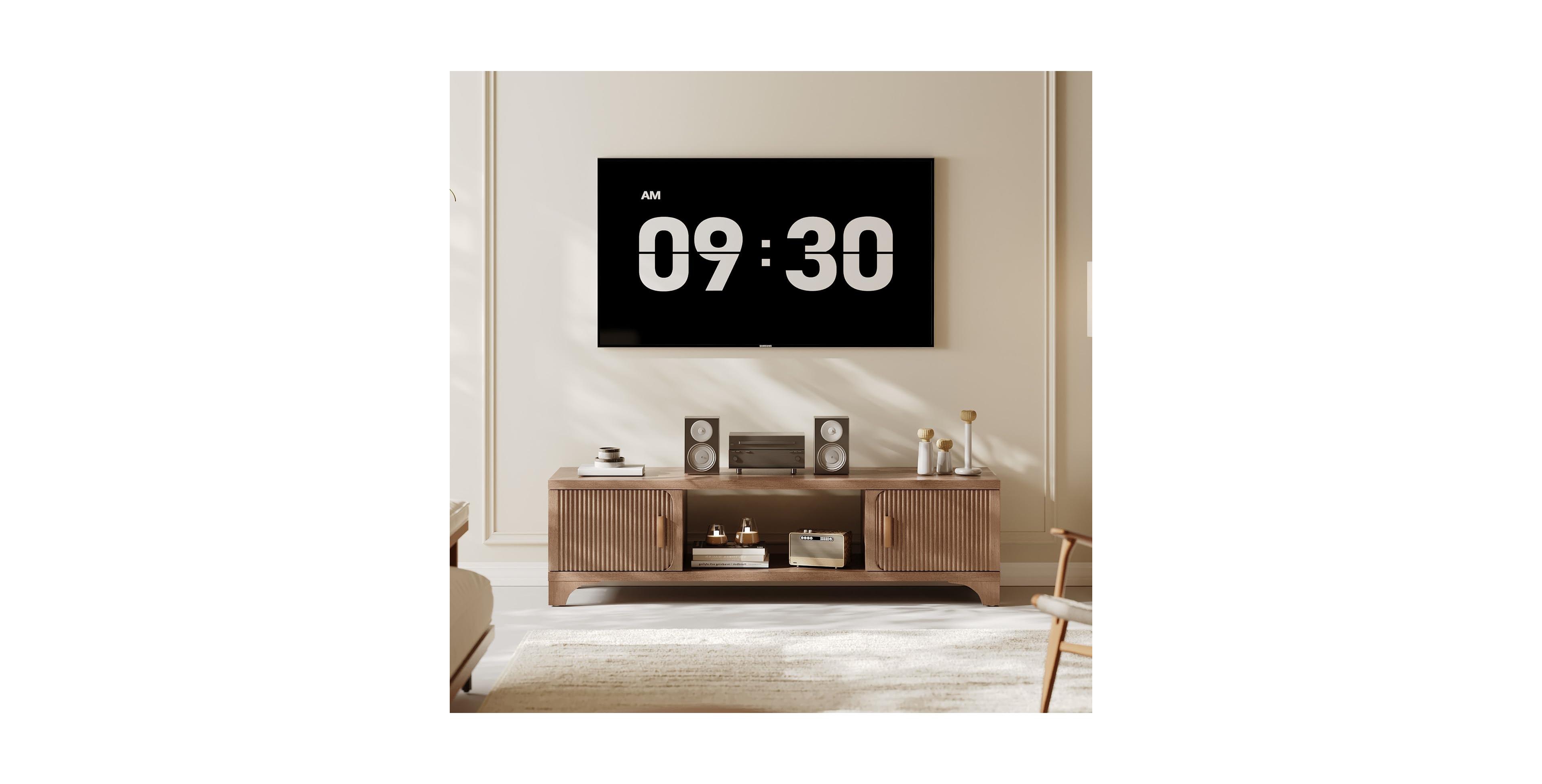 Sugift Console Table Modern Entryway Table with Durable Black Metal Frame