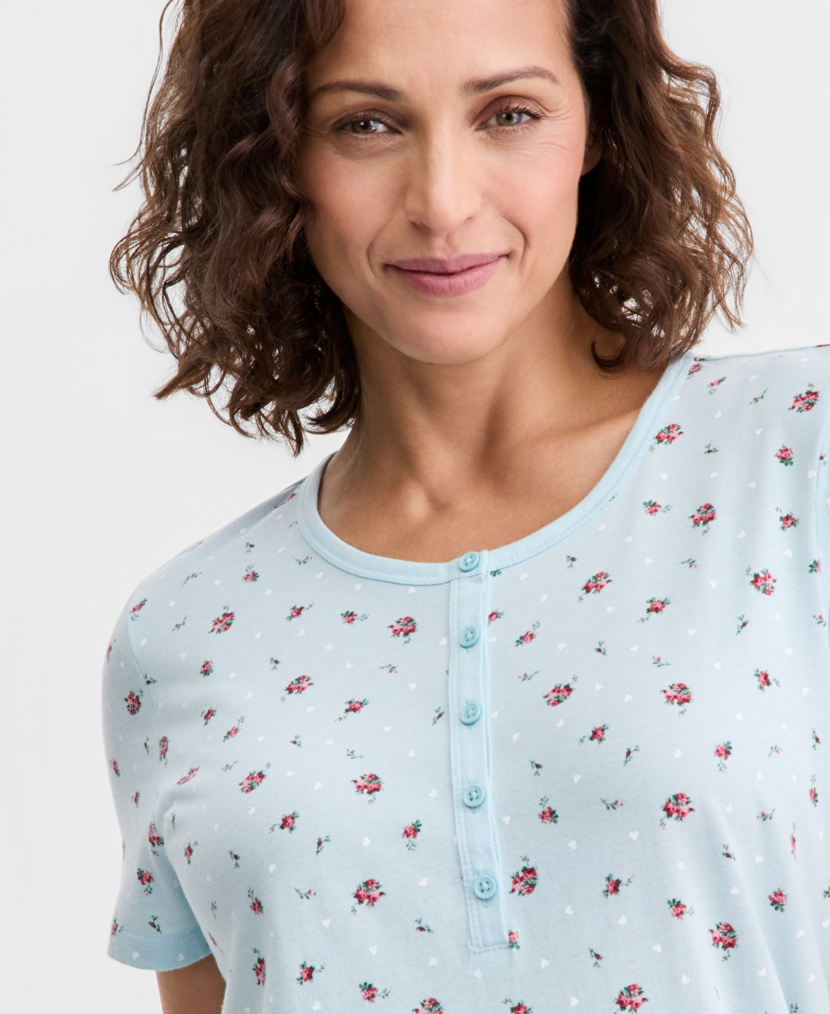 Charter Club Women's Cotton Short-Sleeve Nightgown, Created for Macy's