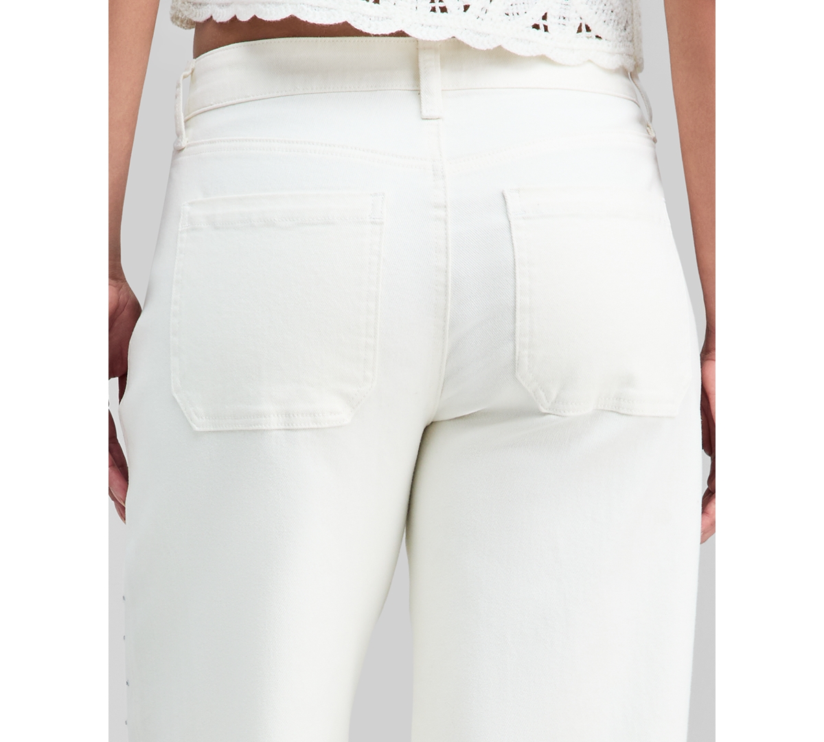 And Now This Women's Embellished Cuffed Wide-leg Jeans, Macy's Exclusive In White