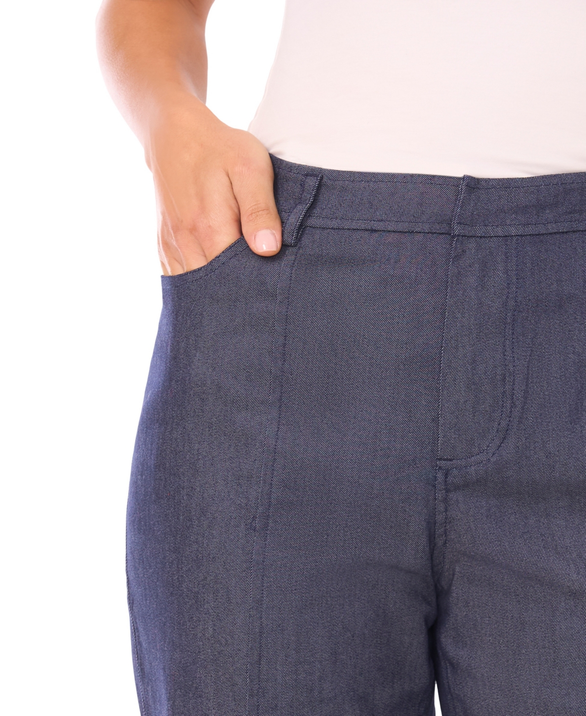 CeCe Women's Wide Cuff Straight Leg Denim Jeans