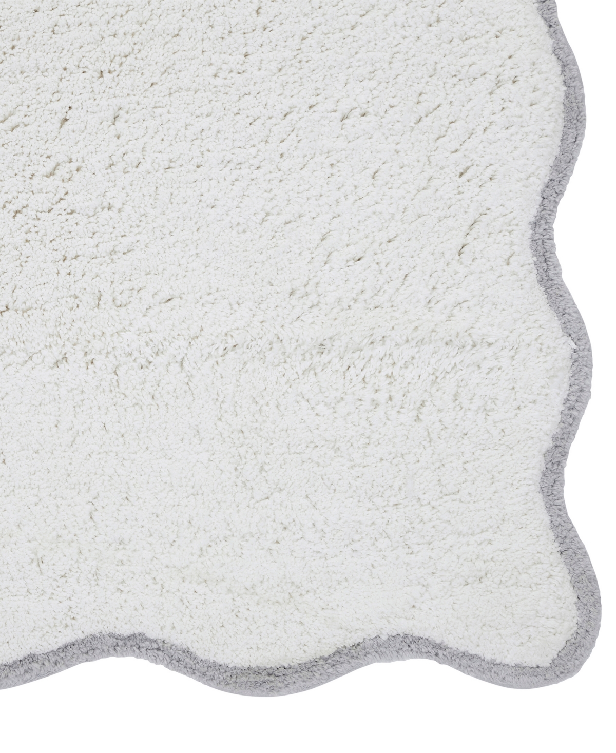Vcny Home Scallop Cotton Bath Runner, 24" X 60" In White