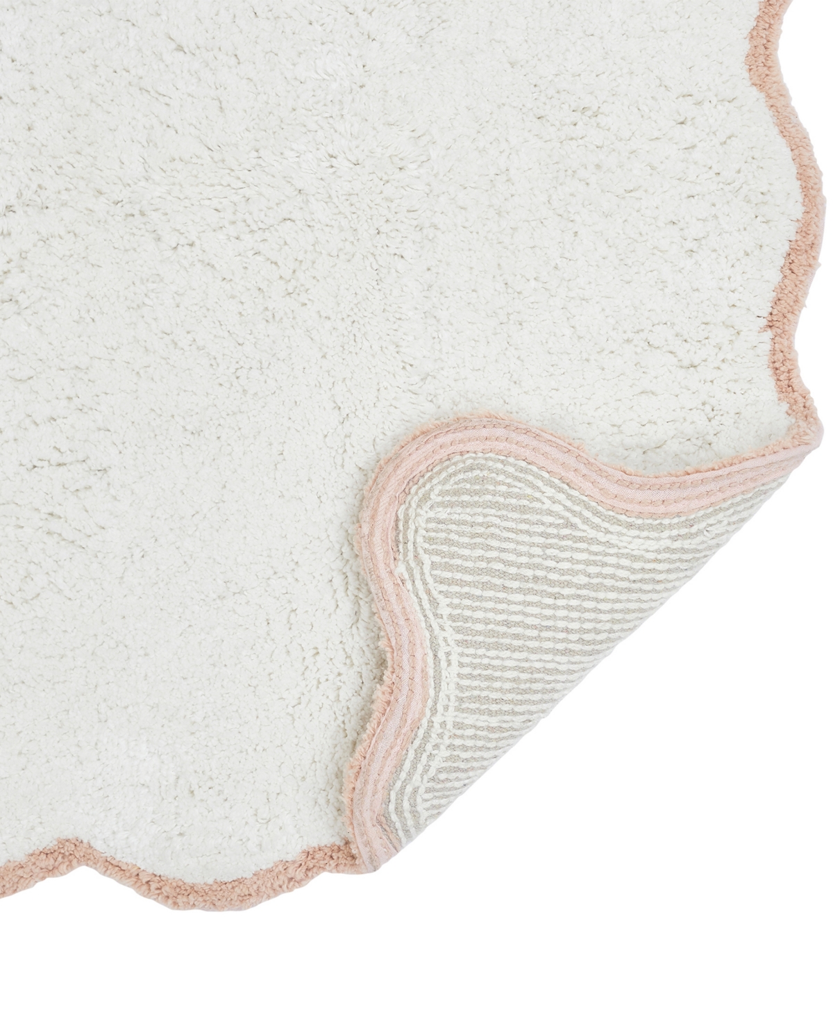 Vcny Home Scallop Cotton Bath Runner, 24" X 60" In White