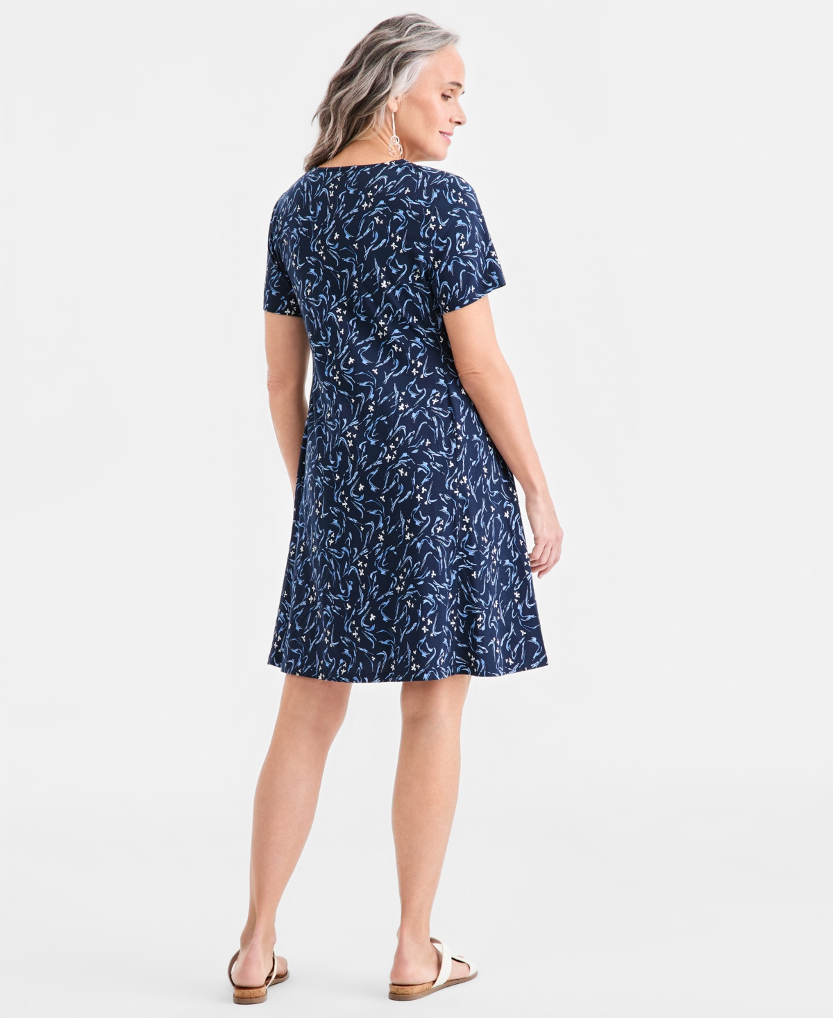 Style & Co Women's Printed Short-Sleeve T-Shirt Dress, Macy's Exclusive