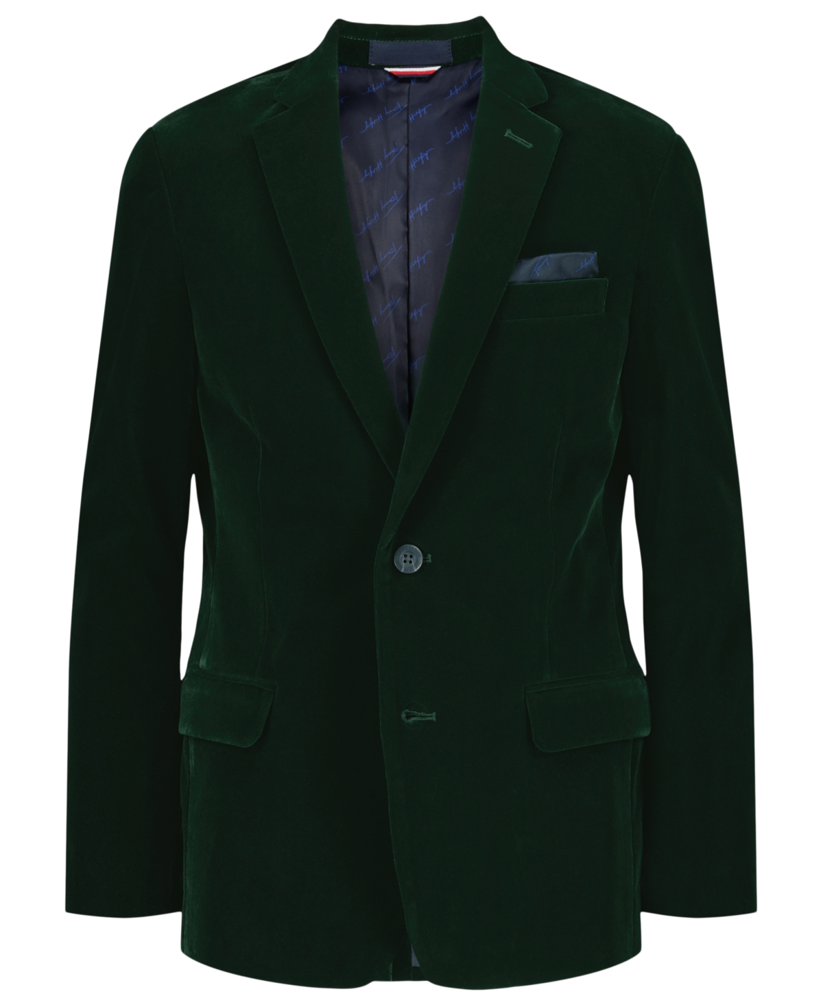 Tommy Hilfiger Kids' Boys 8-20 Velvet Notch Lapel Collar Sportcoat In Green