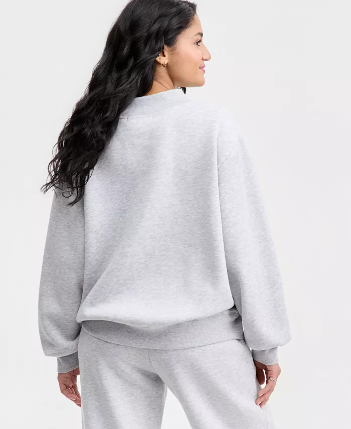 Juniors' Oversized Mock-Neck Sweatshirt - thumbnail 2